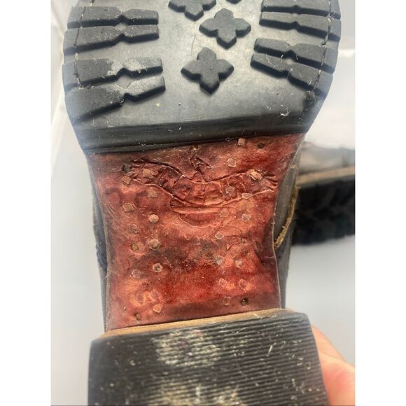 Freebird by Steven Liverpool 7 Brown Leather Lace Up Combat Boots Red Zip Women’ - Picture 10 of 11